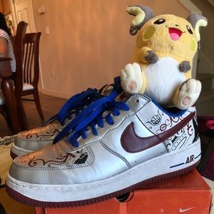 Nike Air Force 1 Gray/Blue/Maroon LeBron size 10